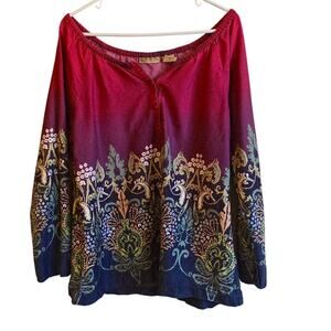 Art and Soul boho peasant blouse size XL